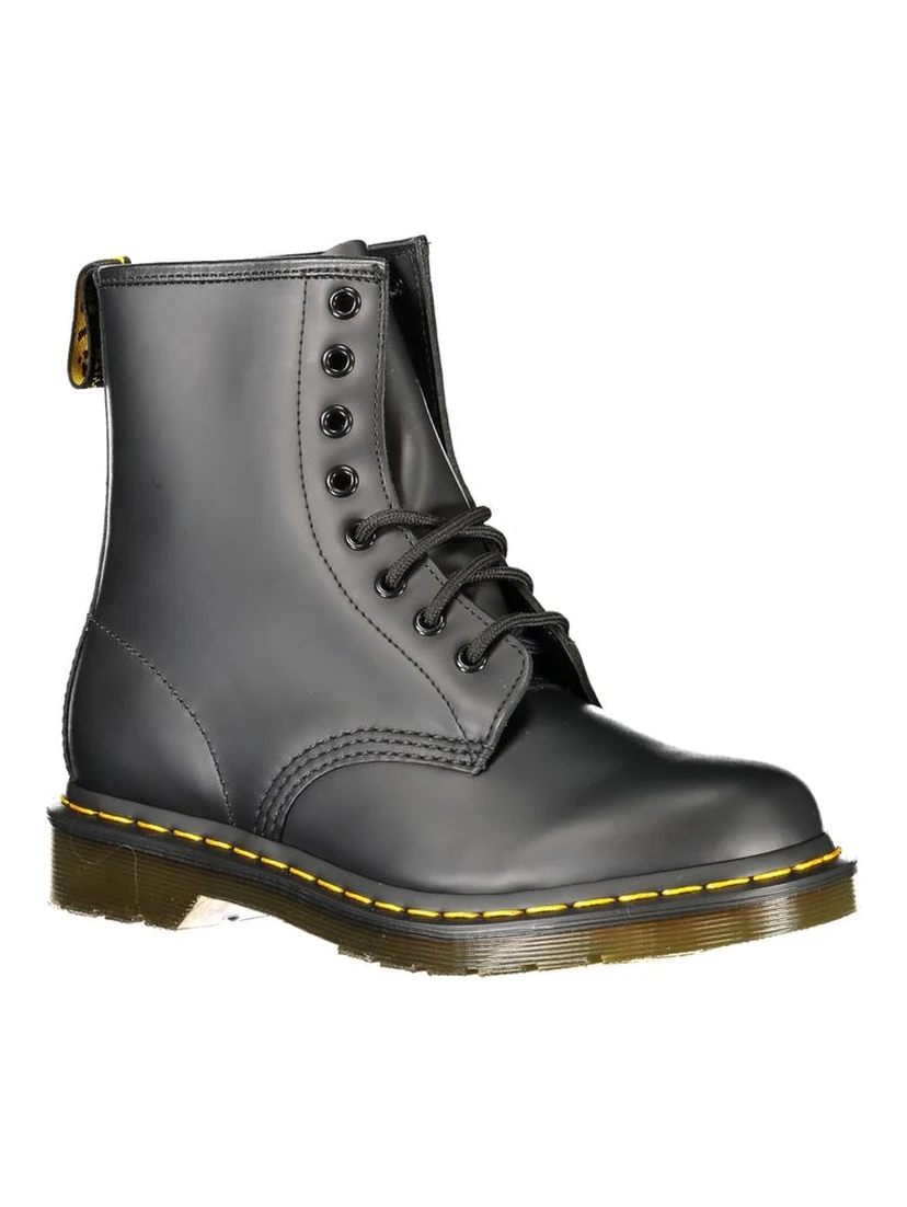 Black Leather Unisex Ankle Boot