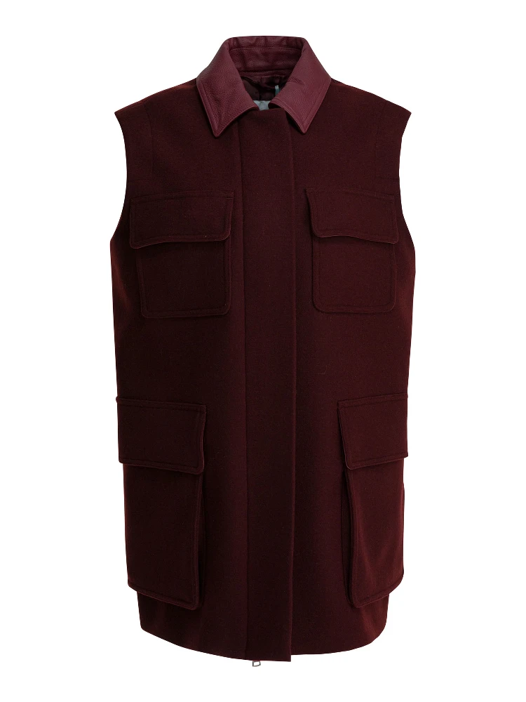 Sleeveless jacket in wool and alpaca