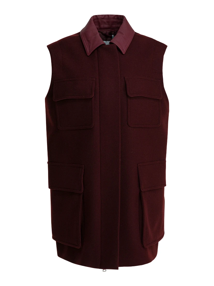 Sleeveless jacket in wool and alpaca