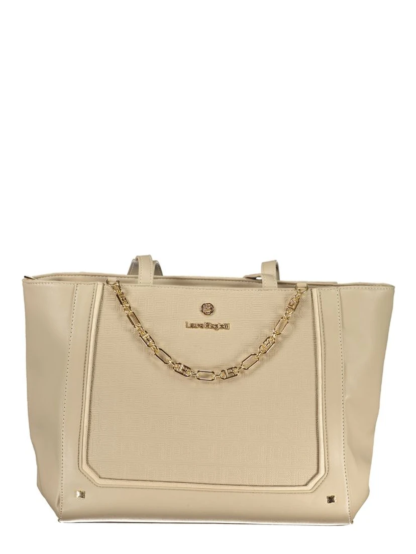 Beige PVC Women Handbag