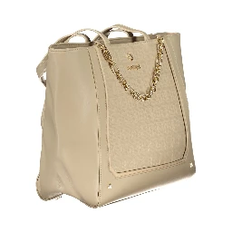 Beige PVC Women Handbag
