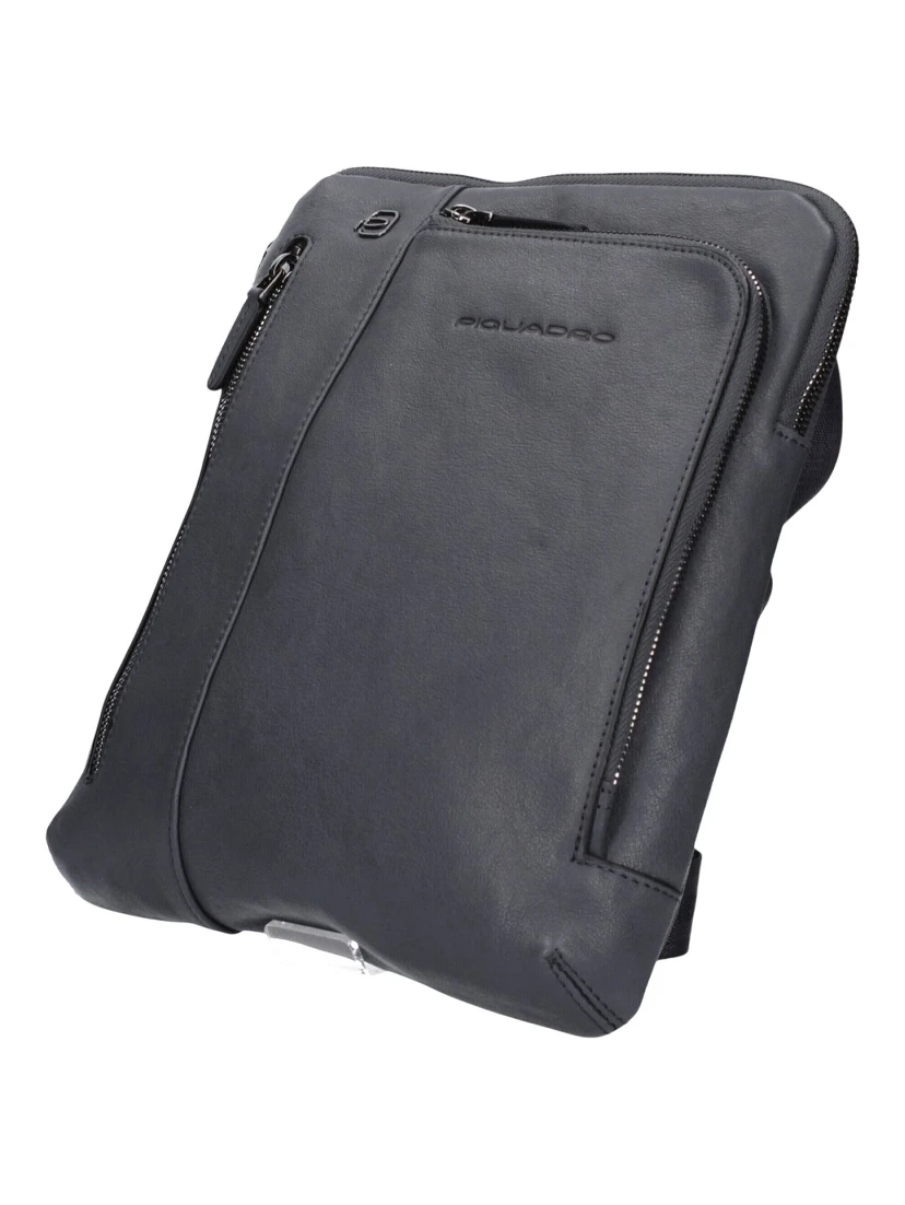 Black Square men's leather crossbody bag