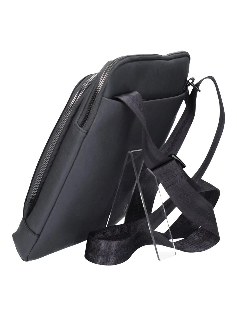 Black Square men's leather crossbody bag