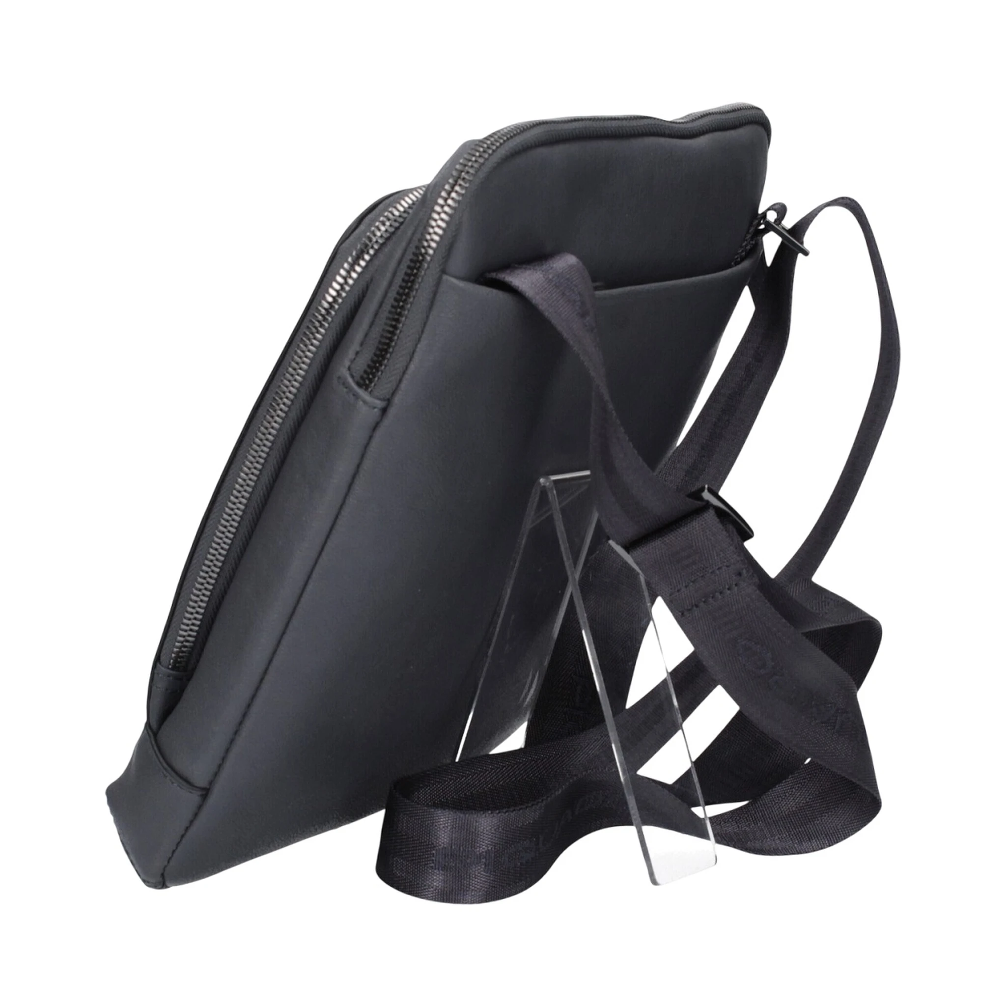 Black Square men's leather crossbody bag