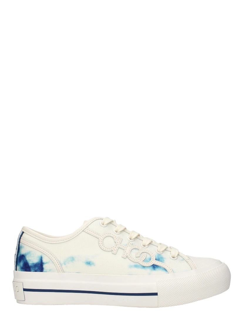 Beige Fabric Low Top Sneakers