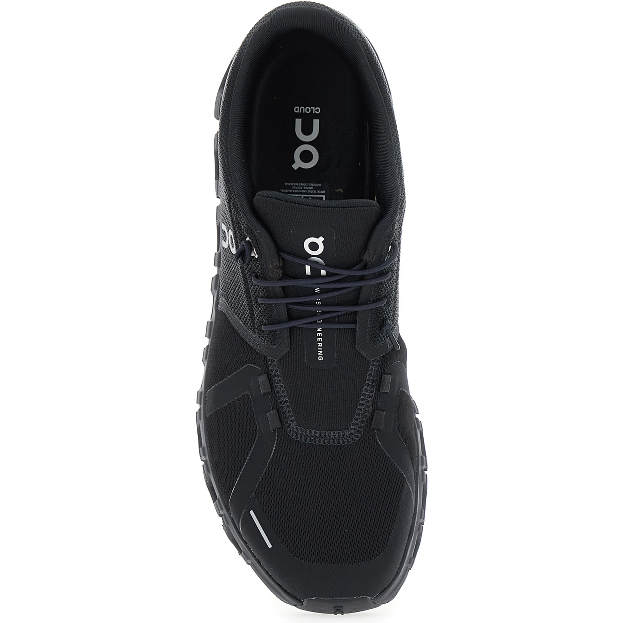 Cloud 6 Black Low Top Sneakers with Mesh Details and Logo on the Side in Tech Fabric Man