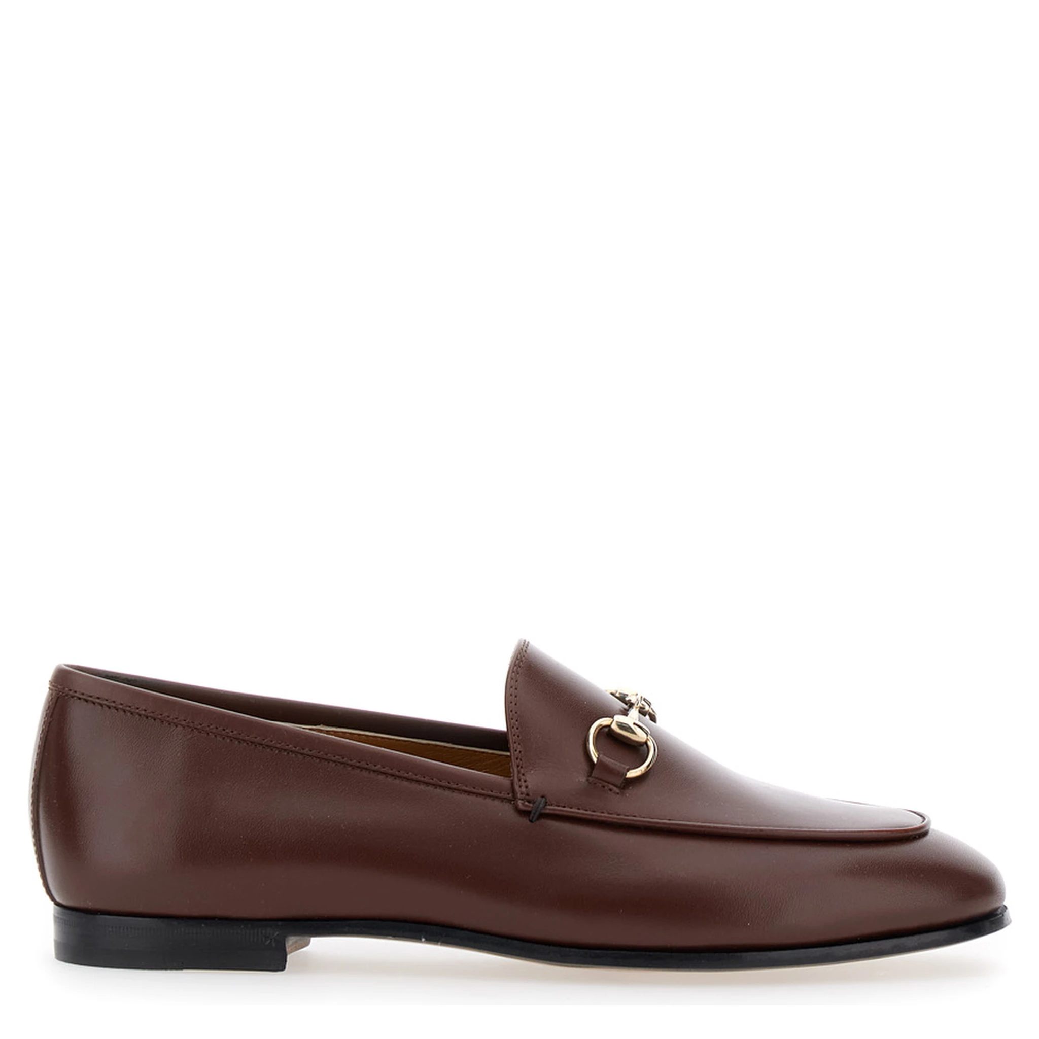 Jordan Brown Loafers with Horsebit Detail in Patent Leather Woman