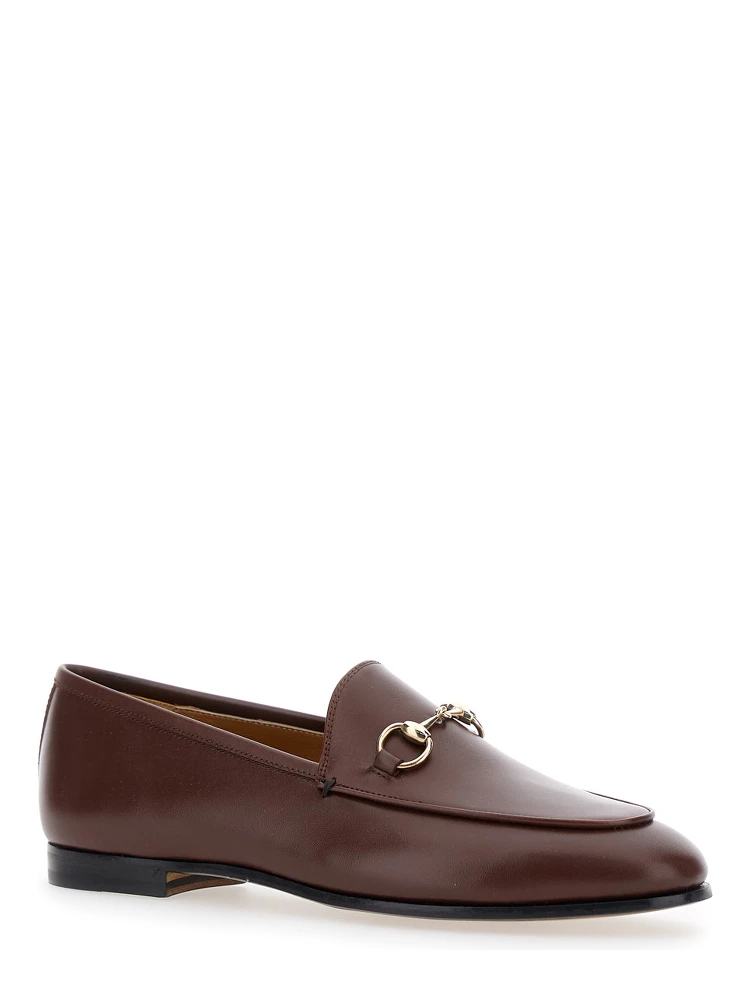 Jordan Brown Loafers with Horsebit Detail in Patent Leather Woman alternative