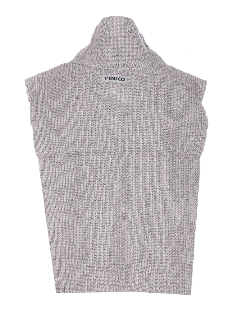 Ribbed Logo-label Scarf In Gray alternative