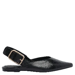 Black Slingback Flat Shoes