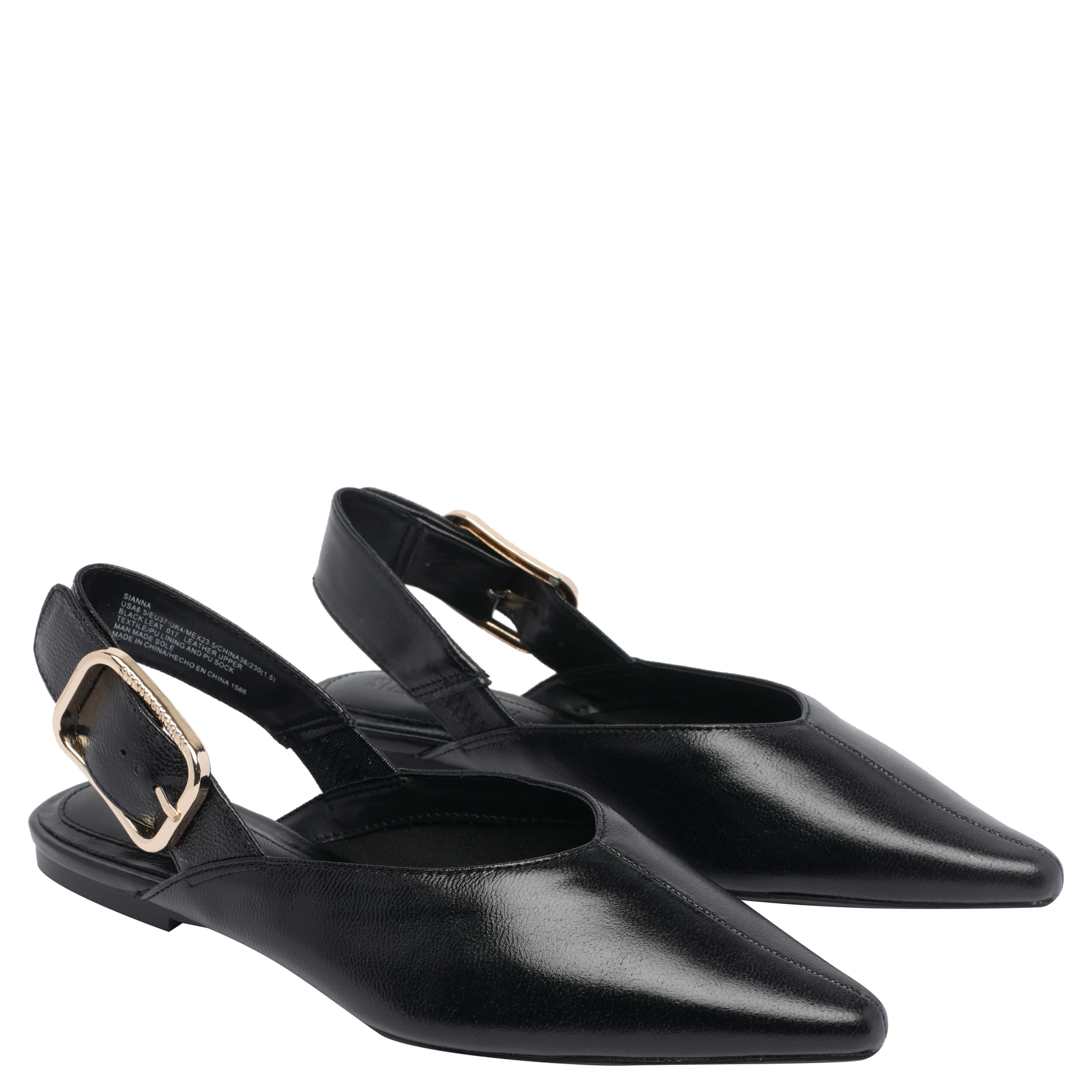 Black Slingback Flat Shoes