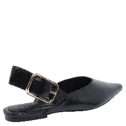 Black Slingback Flat Shoes