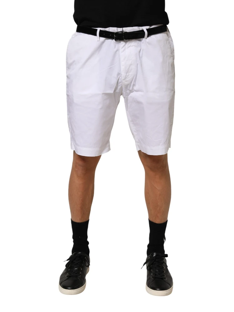 White Cotton Stretch Men Bermuda Pants alternative