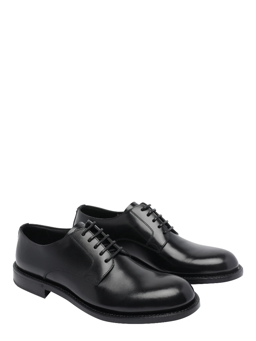 Brushed lace-up derby shoes