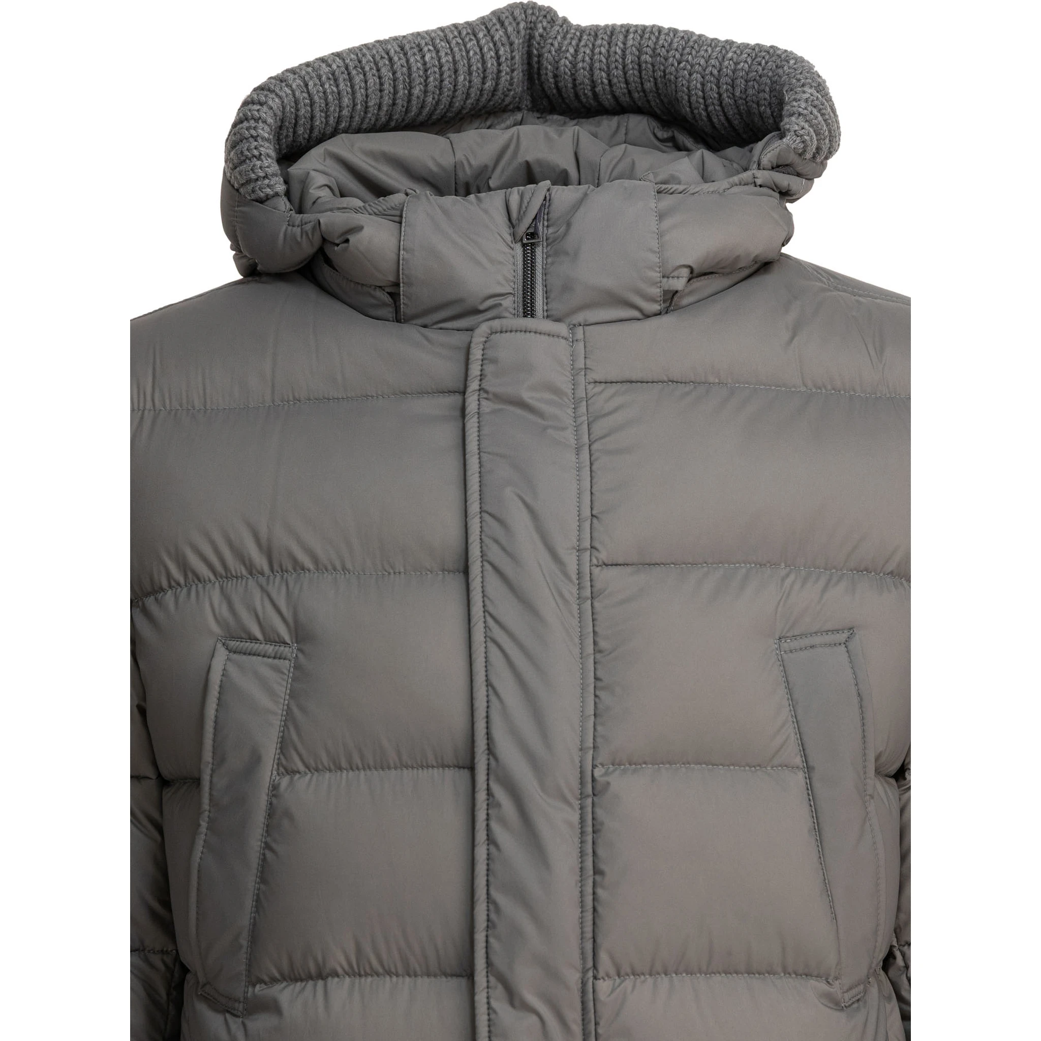 Long down jacket with hood