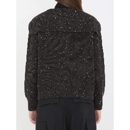 English rib wool cardigan