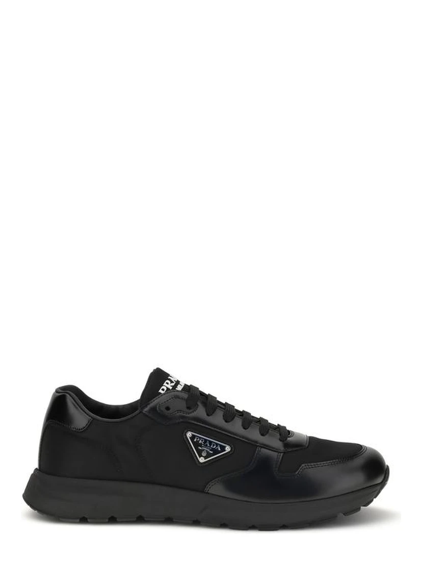 Black Recycled Polyamide Athletic Sneakers
