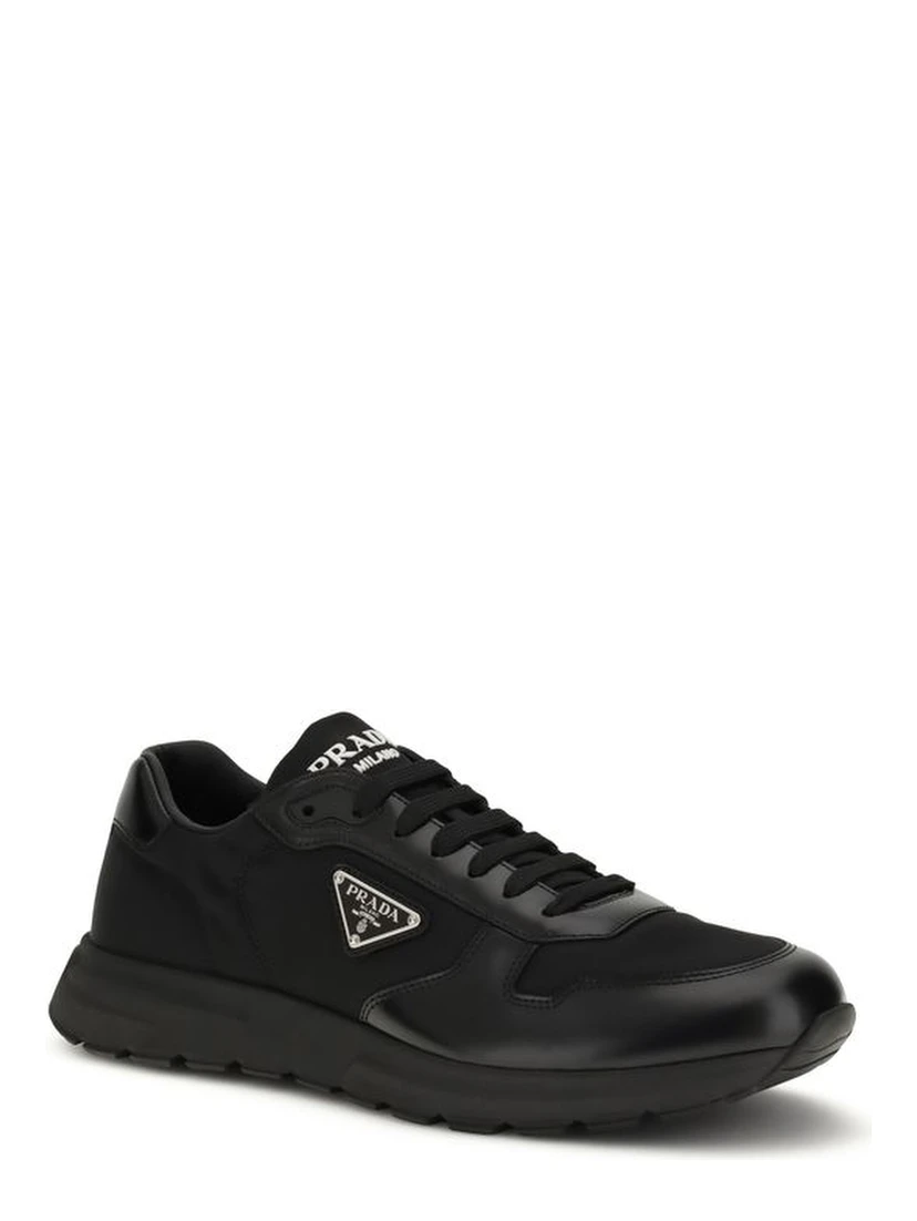 Black Recycled Polyamide Athletic Sneakers
