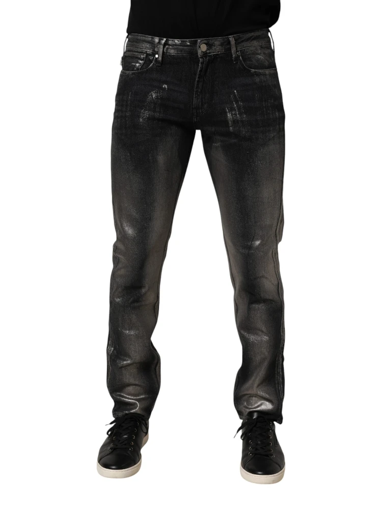 Black Washed Slim Fit Men Denim Trouser Jeans alternative