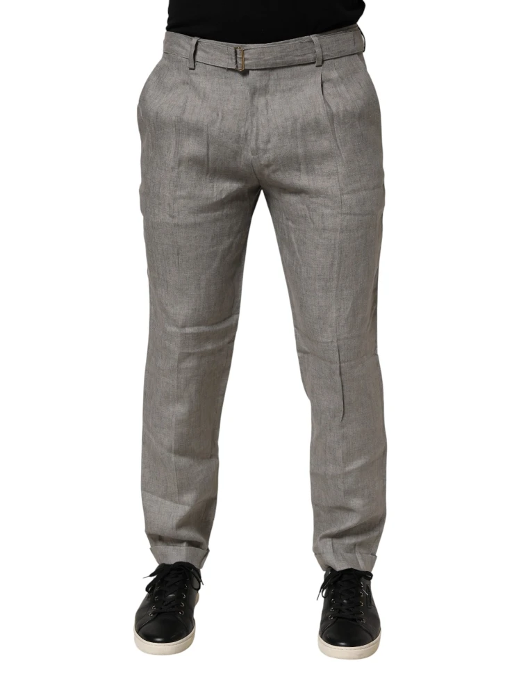 Gray Mid Waist Dress Formal Skinny Men Pants alternative