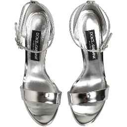 Silver Leather Platform Keira Sandals Shoes