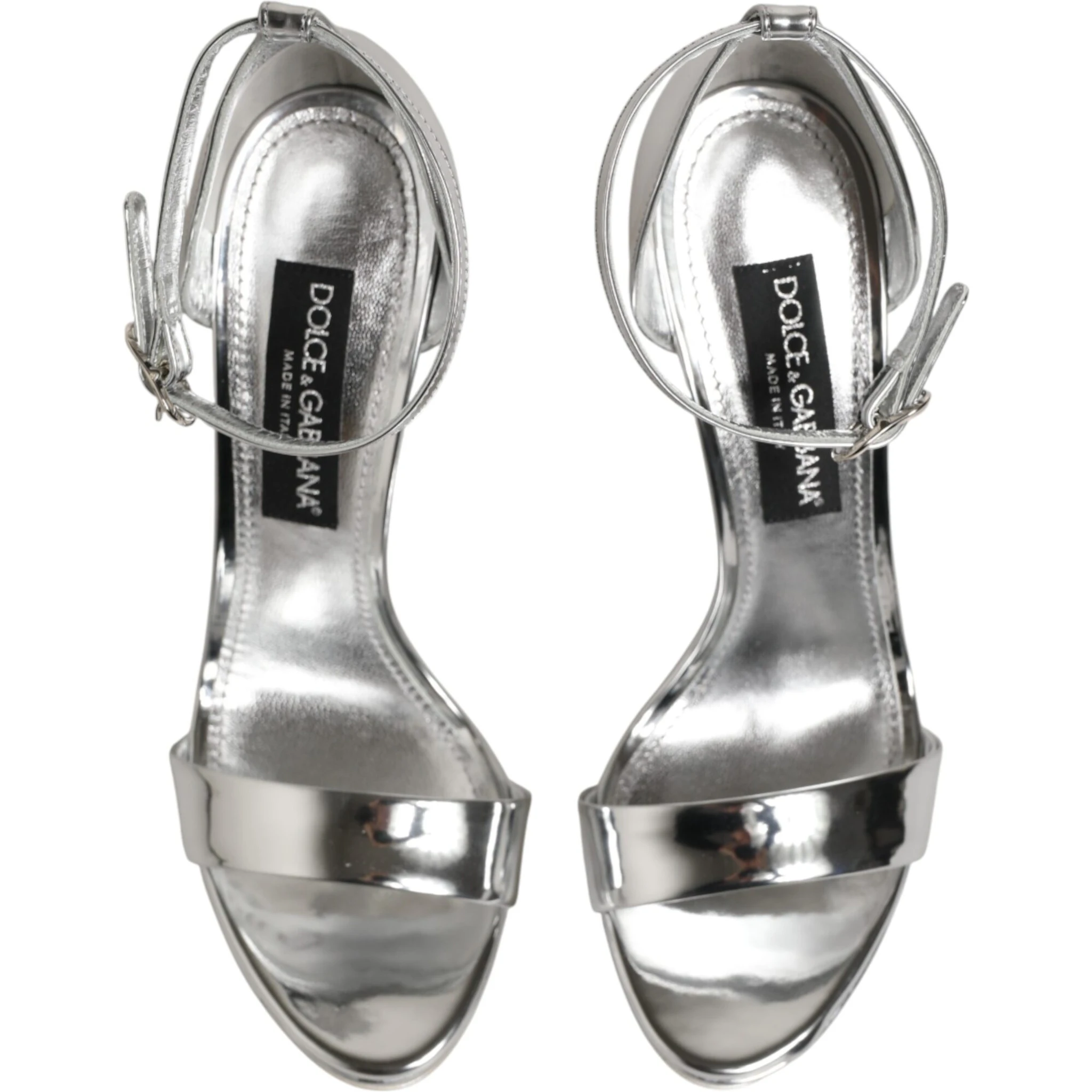 Silver Leather Platform Keira Sandals Shoes