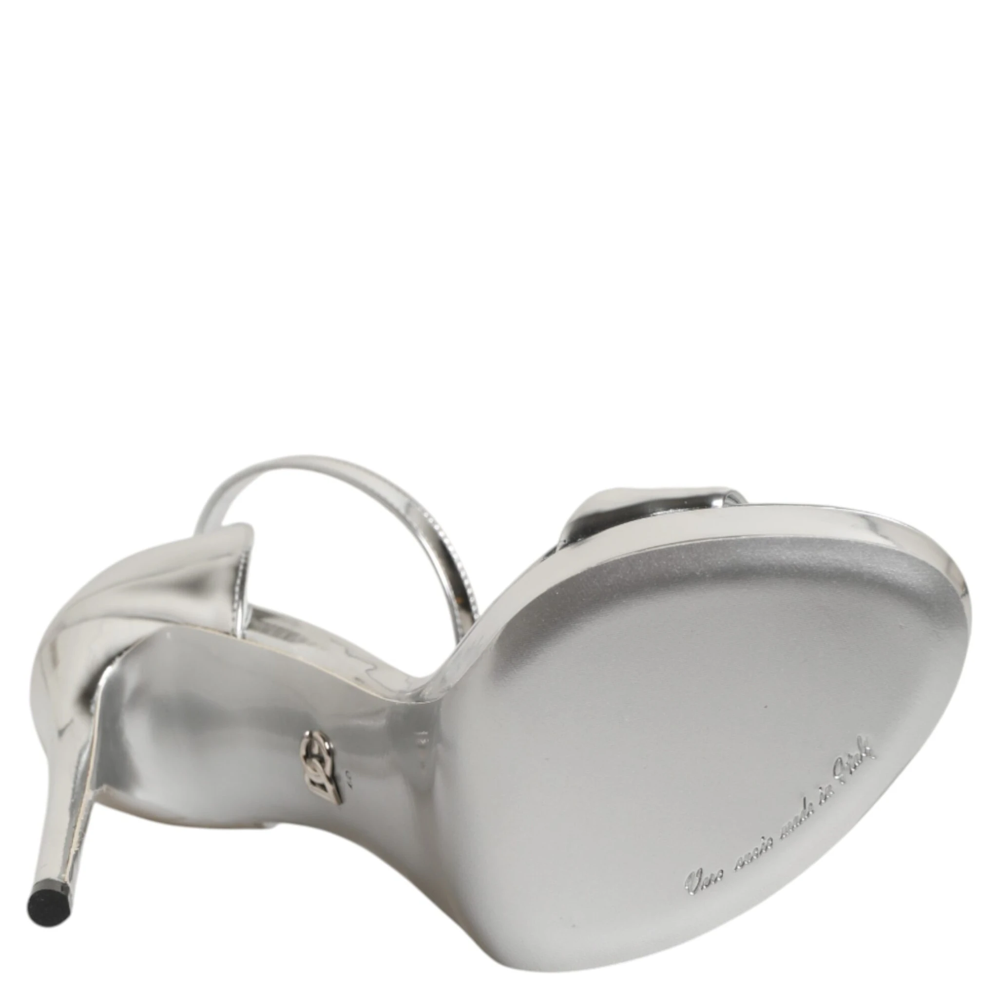 Silver Leather Platform Keira Sandals Shoes