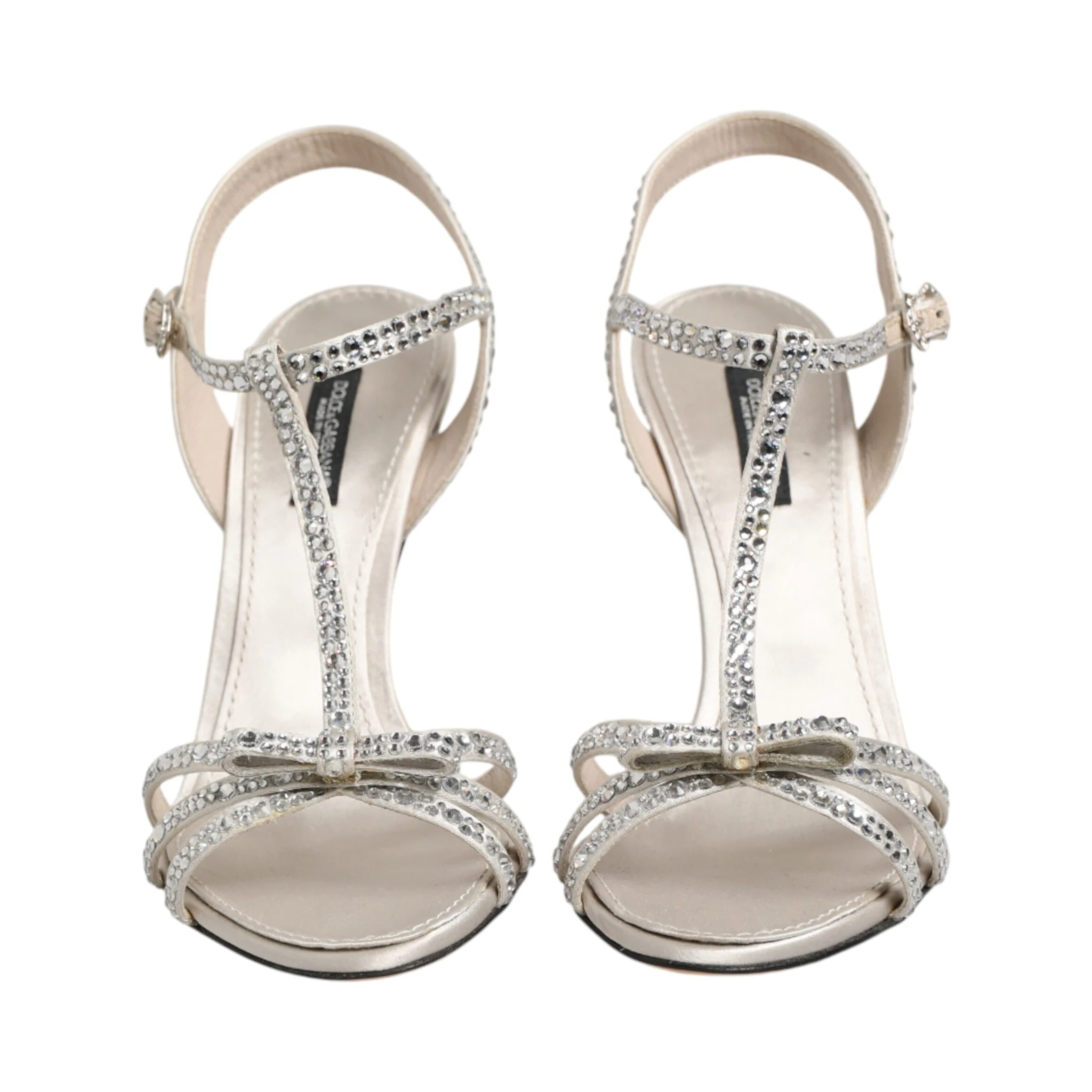 Silver Strass Ankle Strap Heels Sandals Shoes