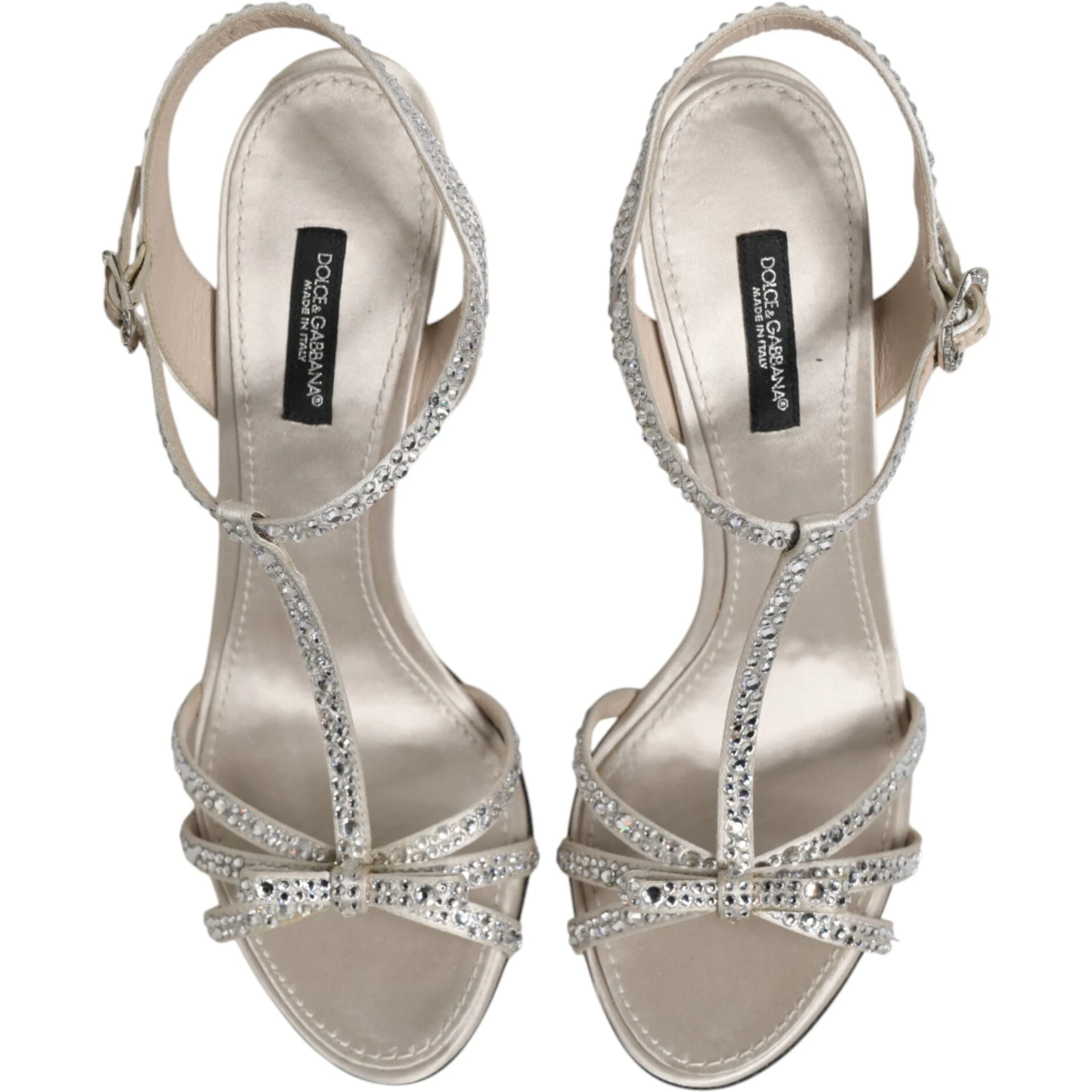 Silver Strass Ankle Strap Heels Sandals Shoes