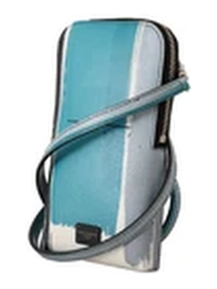 Blue Leather Cross Body Neck Strap Card Slot Phone Pocket alternative