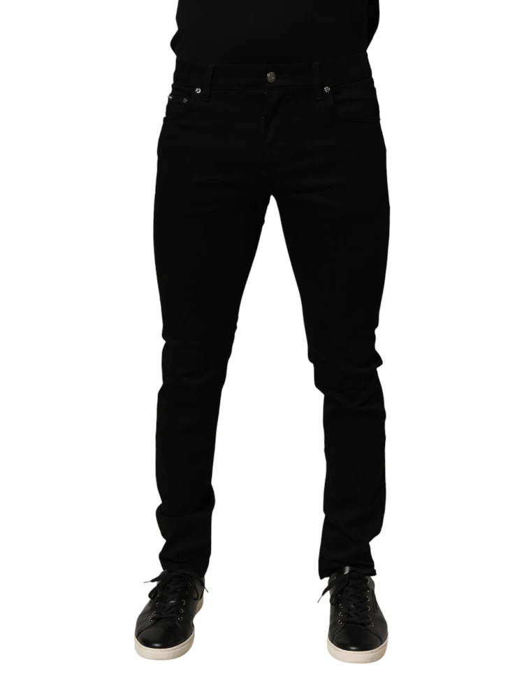 Black Cotton Stretch Slim Fit Men Denim Jeans alternative