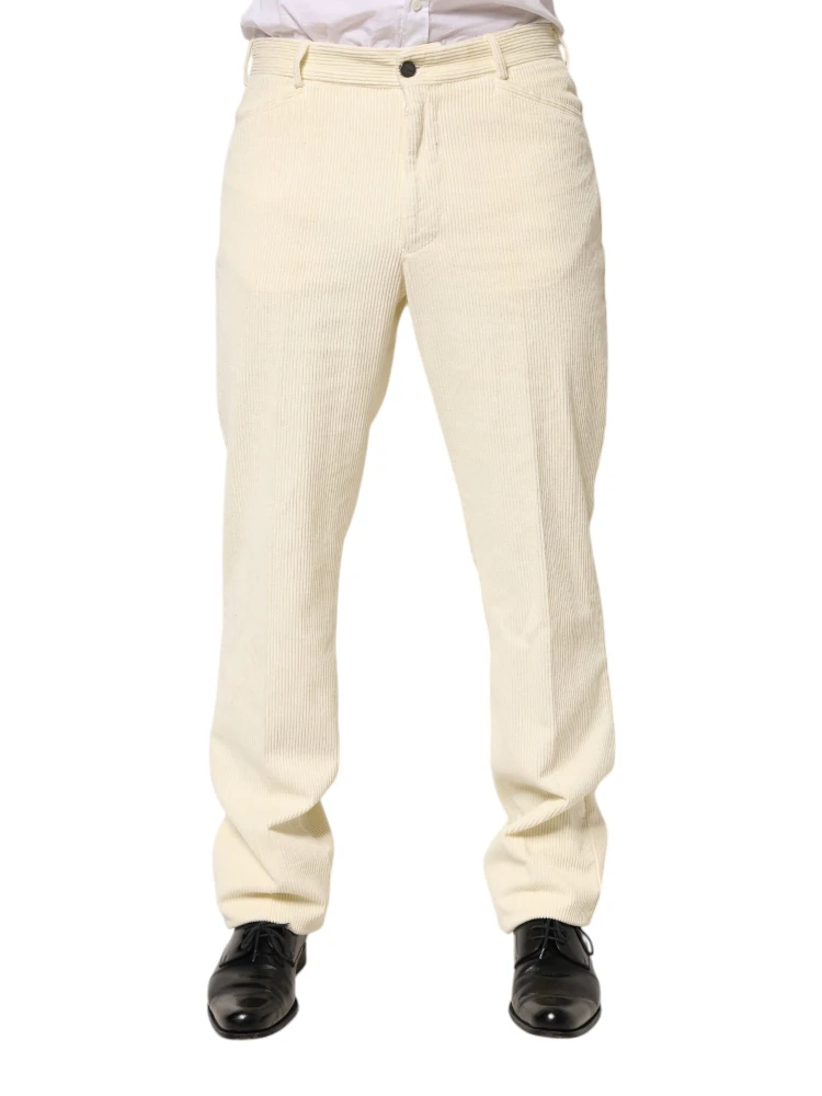 Beige Corduroy Cotton Straight Men Trouser Pants alternative