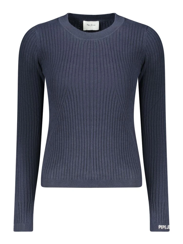 Blue Cotton Women Sweater