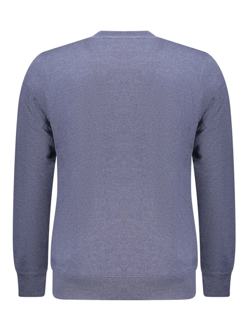 Blue Cotton Men Sweater