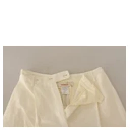 Off White Cotton High Waist Straight Women Trouser