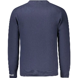 Blue Cotton Men Sweater