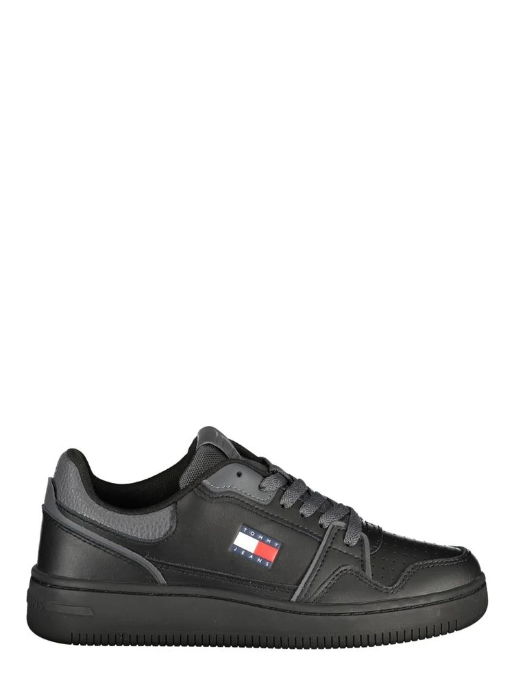 Black Leather Women Sneaker