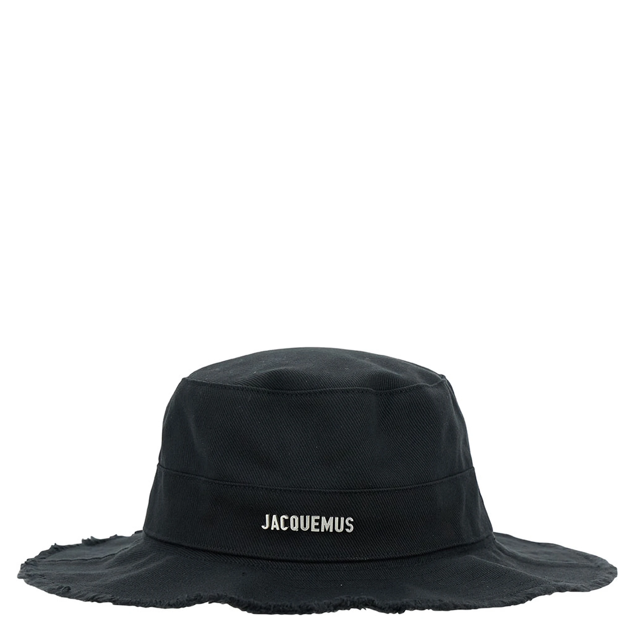 Le Bob Artichaut Black Hat with Metal Logo in Canvas Man