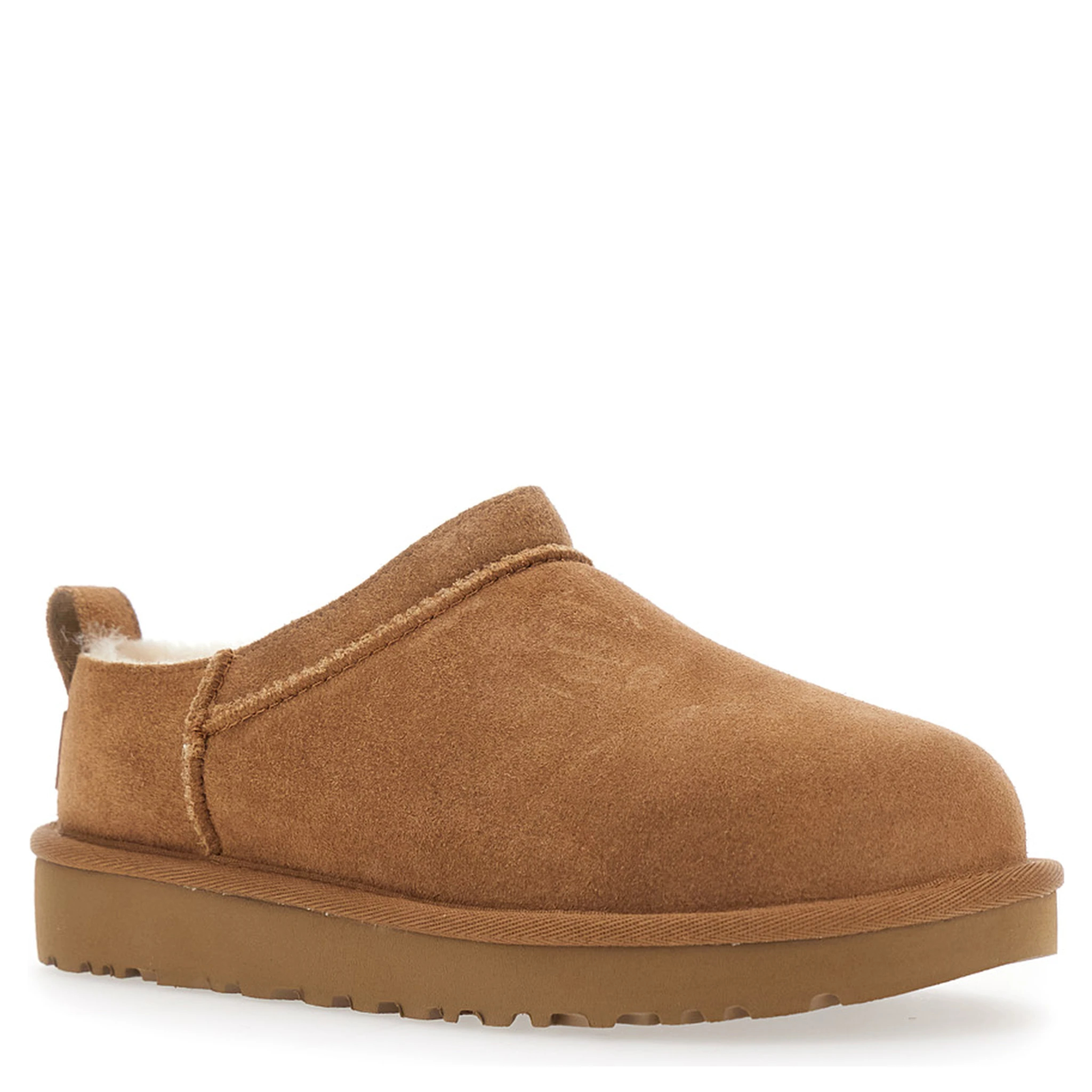 “Classic Micro” Beige Ankle Boots with Logo Embossed in Suede Woman