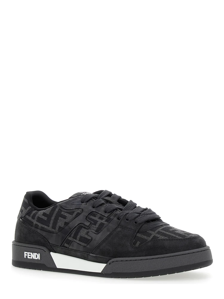 Match Grey Sneakers with Logo Patch on the Tongue and All-Over FF Motif in Leather Man alternative