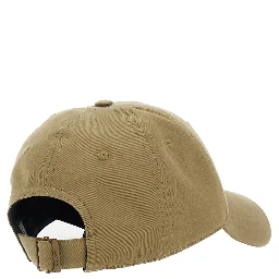 Beige Baseball Cap with Logo Embroidery on the Front in Cotton Man