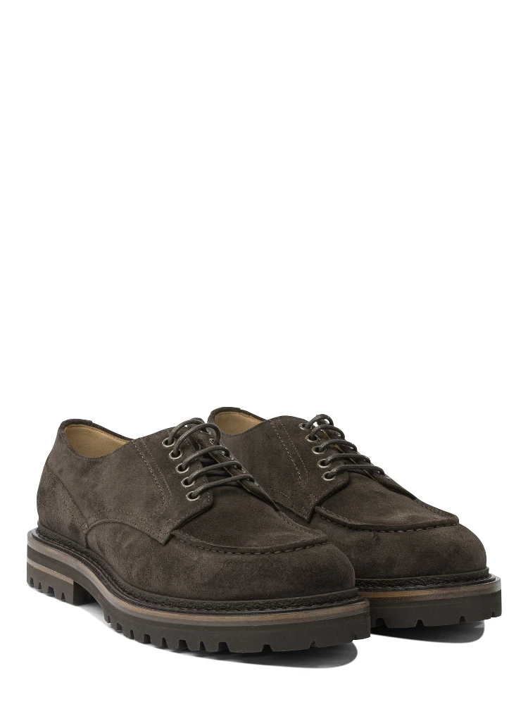 Derby in suede leather alternative