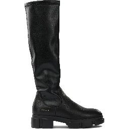 Leather high neck boots