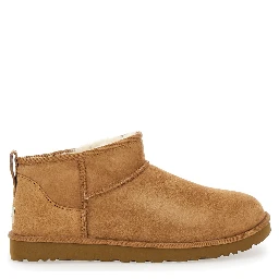 Brown Ultra Mini Boots in Suede Man