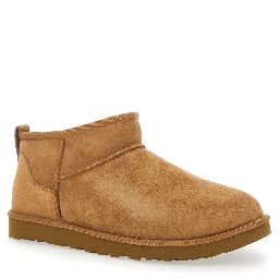 Brown Ultra Mini Boots in Suede Man