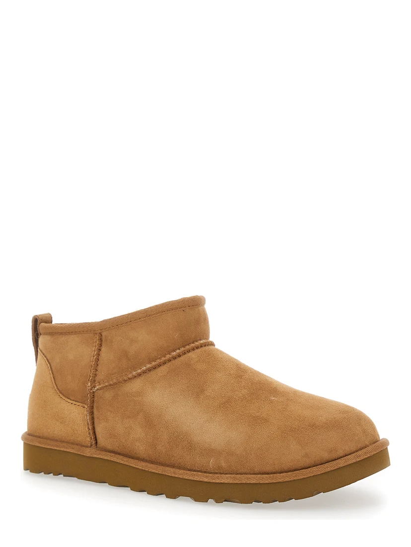 Brown Ultra Mini Boots in Suede Man
