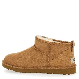 Brown Ultra Mini Boots in Suede Man