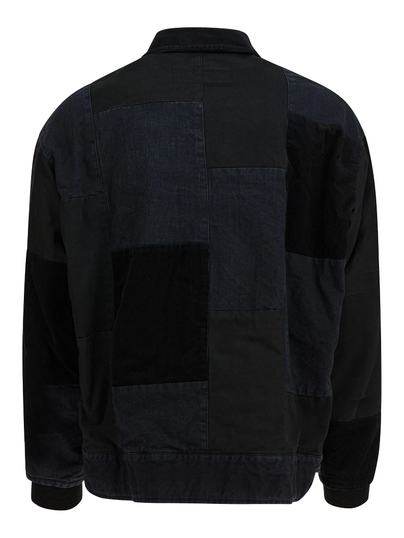Jacket with tone-on-tone patchwork