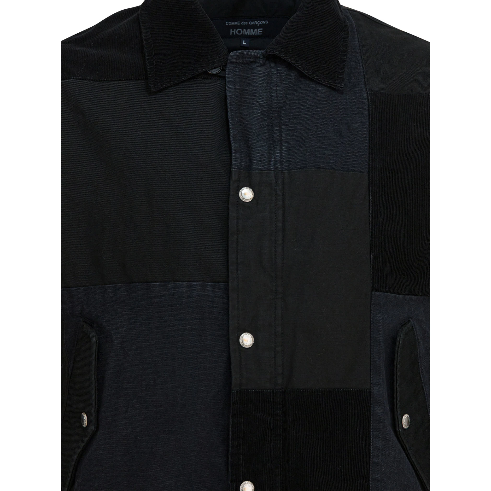 Jacket with tone-on-tone patchwork