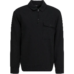 Cotton blend zippered polo shirt